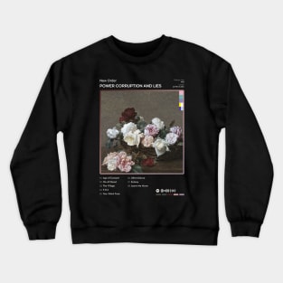 New Order - Power Corruption and Lies Tracklist Album Crewneck Sweatshirt